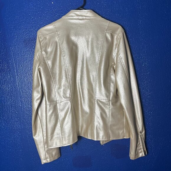 Frida G. London Women's Faux Leather Moto Jacket Large #56-10 - Picture 9 of 10